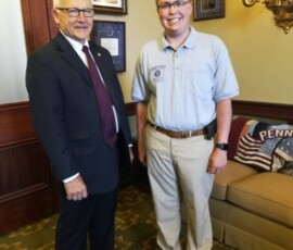 June 18, 2019 - Senator Yaw spent some time at the Capitol with Riley Brown, a Montrose Area School District graduate & upcoming freshman at Shippensburg University, to discuss his experiences with the Keystone Boys State. 06/18/19