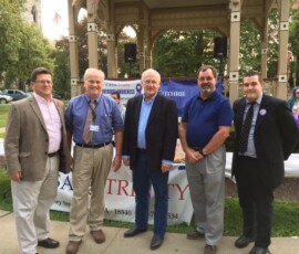 August 31, 2017 - Senator Yaw participates in the Overdose Awareness Day Candlelight Vigil in Bradford County. (L to R) Left to Right: Bradford County Commissioner Ed Bustin, Trinity Center of Excellence Director Robert Grolling, Senator Yaw, Bradford County Commissioner Daryl Miller, Trinity Senior Director of Programs Kyle Saxton. 08/31/17