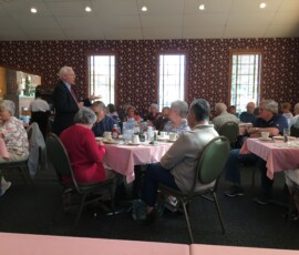 April 11, 2017 - Sen. Yaw speaks with members of the Union County Association of School Retirees in Lewisburg. 04/11/17