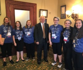 June 21, 2017 - Senator Yaw welcomes Katie Wommer of Millville, Bryanna Sharer of Wyalusing, Rachel Weaver of Centre County, Anna Dunbar of Troy, Rhiannon Newcomer of South Williamsport and Rachel Hickok also of Troy who stopped by from Keystone Girls State. 06/21/17
