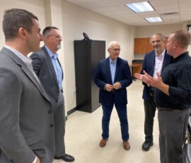 September 26, 2022 - State Sen. Gene Yaw (R-23), Chairman of the Pennsylvania Senate Environmental Resources and Energy Committee, visited Flynn Energy in Towanda for a tour and roundtable discussion with local business leaders to provide a legislative update and discuss how changes to the energy industry will have a local impact. From L to R: Ted Harris, Executive Vice President, Pennsylvania Petroleum Association; Michael Hinds, Vice President, Hinds Oil, Montrose; Senator Yaw; John Kulik, Director, Government Affairs, Pennsylvania Petroleum Association; and EJ Flynn, Owner and Founder of Flynn Energy and Propane, Towanda. 09/26