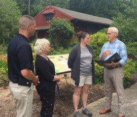 July 16, 2021 - Senator Yaw celebrated the 65th anniversary of the Bradford County Conservation District during an event at Mt. Pisgah State Park, Troy PA. L to R: State Rep. Clint Owlett; Rep. Tina Pickett; Cathy Yeakel, Director BCCD; Senator Yaw. 07/16/21