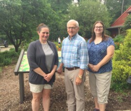 July 16, 2021 - Senator Yaw celebrated the 65th anniversary of the Bradford County Conservation District during an event at Mt. Pisgah State Park, Troy PA. From L to R: Cathy Yeakel, Director BCCD; Sen. Yaw; Shannon Wehinger, PACD 07/16/21