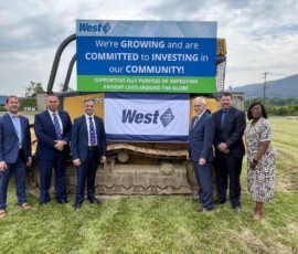 June 22, 2022 - Senator Yaw participates in the West Pharmaceutical Groundbreaking ceremony in Williamsport on Wednesday. Pictured L to R: Jason Fink, President/CEO of the Williamsport/Lycoming Chamber of Commerce; Tom Gribbin, Vice President of Operations, West Pharmaceuticals Services; Bernard Birkett, Senior Vice President, Chief Financial & Operations Officer, West Pharmaceuticals Services; Senator Yaw; Brent Vernon, Executive Director, Governor’s Action Team and Dara Bostic, Project Manager, Governor’s Action Team. 06/22