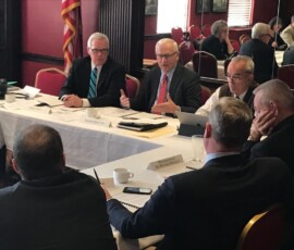 April 4, 2018 - Senator Yaw and Center for Rural Pennsylvania Board Members hold a regular meeting of the Center to review and approve 2019 research topics. 04/04/18