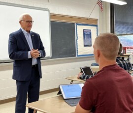 October 28, 2022 - On Friday, Sen. Yaw paid a visit to the Jersey Shore Area School District where he had the opportunity to speak with junior and senior high school students on issues being considered by the state Legislature. 10/28