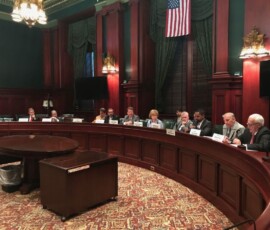 June 13, 2018 - Senator Yaw questions Pennsylvania Milk Marketing Board (PMMB) nominees Dr. Carol Hardbarger and Robert Barley during the Senate Agriculture and Rural Affairs Committee hearing at the State Capitol Building. 06/13/18