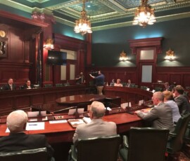 June 13, 2018 - Senator Yaw questions Pennsylvania Milk Marketing Board (PMMB) nominees Dr. Carol Hardbarger and Robert Barley during the Senate Agriculture and Rural Affairs Committee hearing at the State Capitol Building. 06/13/18