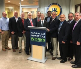 May 30, 2019 - Sen. Yaw joins the Marcellus Shale Coalition, Williamsport/Lycoming Chamber of Commerce and other regional leaders to discuss benefits of the natural gas impact tax on Thursday. 05/30/19