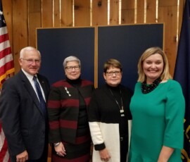 October 13, 2016 - Senator Yaw, Dr. Davie Jane Gilmour and Ann Pepperman congratulate Jennifer Wilson (far right) for receiving the 2016 Susquehanna Council, Boy Scouts of America Distinguished Citizen Award. 10/13/16