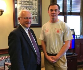 June 20, 2017 - Senator Yaw meets Keystone Boys State member Jon Morrison of Wyalusing School District, Bradford County. 06/20/17