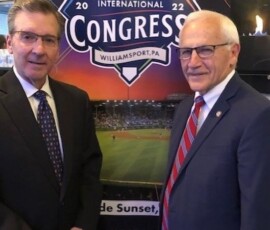 June 10, 2022 - Senator Yaw helped kick-off the 28th Little League International Congress in Williamsport with LLB CEO Steve Keener. 06/10