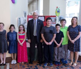 May 6, 2019 - Sen. Yaw meets with students from Montgomery SD and Loyalsock SD during the 2019 Student Technology Showcase. The showcase, located in the East Wing Rotunda of the Capitol Building in Harrisburg, is held annually to present legislators and the public with the opportunity to learn how teachers and students are integrating technology into K-12 classrooms across the Commonwealth. 05/06/19