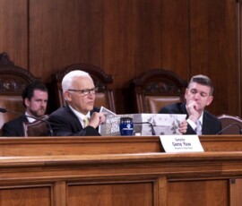 September 25, 2018 - The Senate Environmental Resources and Energy Committee, chaired by Sen. Gene Yaw, discusses foreign influences on Pennsylvania’s natural gas industry during a public hearing in the State Capitol. 09/25/18