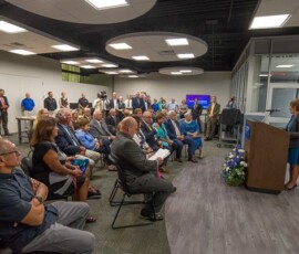August 14, 2018 - Sen. Yaw participates in the dedication of Penn College’s new “makerspace,” providing a fertile environment for innovation and imagination – and the tools with which students can turn visions into reality. The student-designed Dr. Welch Workshop memorializes Dr. Marshall Welch Jr., a local orthodontist and longtime philanthropist. 08/14/18