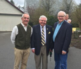April 27, 2018 - Sen. Yaw and state Rep. Garth Everett join longtime Montoursville Mayor John Dorin during a tree planting ceremony in the Borough. 04/27/18