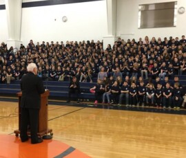 January 20, 2017 - Senator Yaw participates in a recognition ceremony for Mifflinburg Area Intermediate as a National Blue Ribbon School. 01/20/17