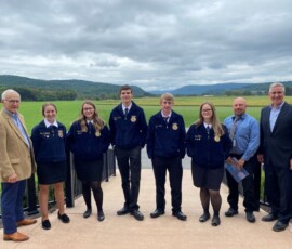 September 17, 2021 - Students from Mifflinburg Area High School are pictured with Senator Yaw and PA Secretary of Agriculture Russell Redding during Sen. Yaw’s annual “Breakfast Meeting on Agriculture” in Lycoming County. 09/17/21