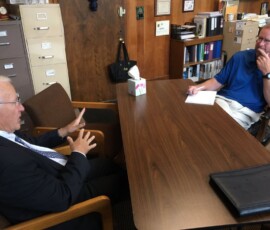 October 11, 2017 - Sen. Yaw talks with Standard Journal Editor Chris Brady in Milton about The Center for Rural Pennsylvania's Oct 26 "State of Addiction" heroin & opioid hearing. 10/11/17