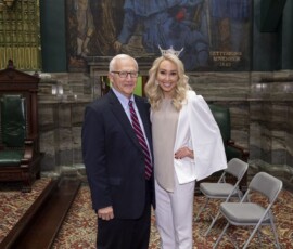 October 3, 2018 - Senator Yaw meets "Miss Pennsylvania 2018," Gettysburg native Kayla Repasky at the State Capitol. 10/03/18