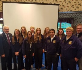 October 14, 2016 - Senator Yaw welcomes FFA students from Montoursville High School to his annual ‘Breakfast Meeting on Agriculture.” 10/14/16