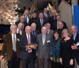November 8, 2019 - As Chair of the tri-state Chesapeake Bay Commission, Maryland Senator Guy Guzzone, joined Vice-Chairs Pennsylvania Senator Gene Yaw and Virginia Delegate David Bulova in accepting the Chesapeake Conservancy’s Champion of the Chesapeake award on behalf of all past and current members of the Commission. Pictured Left to Right:
Bottom Row: Warren Elliott, Sen. Gene Yaw, Rep. Ken Cole, Ann Swanson, Marel King, Rep. Garth Everett
Second Row: Sen. Mike Bortner, George Wolff, Sec. Patrick McDonnell, Rep. Keith Gillespie
Third Row: Rep. Art Hershey, Sen. Scott Martin, Sen. Rich Alloway
Top Row: Rep. Mike Sturla, Rep. Russ Fairchild, Sen. Mike Brubaker, Rep. Ron Miller 11/08/19