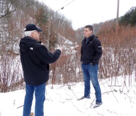 December 27, 2022 - Sen. Gene Yaw and Rep. Clint Owlett toured several sites in Tioga County this week where streambeds have migrated, creating gravel bars prohibiting their return to the original streambed. Flooding now threatens to undermine many new bridge abutments in the county. 12/27