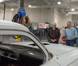 January 18, 2019 - Senator Yaw tours the Penn College Auto Restoration Department in Williamsport with Instructor Roy Klinger.  Building on its heritage as the oldest, continuously operating automotive program in the nation, Penn College is offering the only college-level vintage vehicle restoration degree on the East Coast. 01/18/19