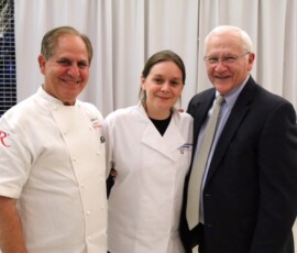 April 9, 2017 - Senator Yaw pictured with visiting Chef John Folse--Louisiana's Culinary Ambassador to the World; Restaurant Revolution, New Orleans, LA; and Chef Elaine Gardner (Penn College 2011)--Dizengoff, Whole Foods Market, Fairmont, PA 04/09/17