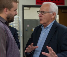 September 5, 2019 - Senator Yaw joins Pennsylvania House Majority Leader Bryan Cutler today during a visit to the Pennsylvania College of Technology Campus in Williamsport.  The visit showcased a number of important programs at the College including welding and metal fabrication, advanced manufacturing, automotive restoration, culinary arts and hospitality, plastics and polymer engineering, and several majors in the School of Nursing & Health Sciences. 09/05/19