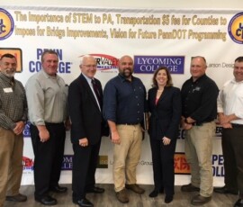 October 10, 2017 - Senator Yaw joins Pennsylvania Department of Transportation Secretary Leslie S. Richards during a visit at the Williamsport/Lycoming Chamber of Commerce. 10/10/17