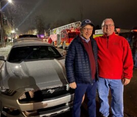 November 26, 2021 - Sen. Yaw pictured with Sayre Borough Manager David Jarrett during the 2021 Sayre Christmas Parade. 11/26/21