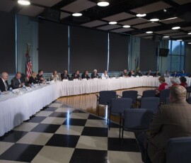 August 16, 2018 - The state Senate Majority Policy Committee held a public discussion of school safety, hosted by Sen. Yaw, in the Bush Campus Center on Thursday afternoon. The 90-minute session, the latest in a series being held across the commonwealth, allowed a diverse panel of stakeholders – district superintendents, principals, business managers and school board members; law enforcement; bus contractors; legislators and the legal profession – to share their concerns and best practices alike. 08/16/18