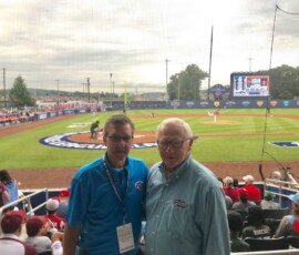 August 19, 2018 - Sen. Yaw and Steve Keener, President & CEO of Little League Baseball, pose for a picture during the 2018 Major League Baseball “Little League Classic” at Bowman’s Field in Williamsport. 08/19/18
