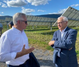 September 30, 2021 - Senator Yaw talks with lightsource bp Americas CEO Kevin Smith during a tour of their Nittany Solar Project in Shippensburg, PA. 09/30/21