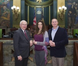 March 1, 2016 - Senator Yaw welcomed Steve and Ashton Shope to the State Capitol Building. Steve is the Executive Director of Project Bald Eagle, a coalition of organizations, community leaders, professionals and citizens working together to stem the tide of the heroin epidemic in Lycoming County and across Northeastern and Central PA. 03/01/16