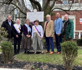 Senator Yaw participated in the Lycoming County Women's Suffrage Marker unveiling in Williamsport. 03/25