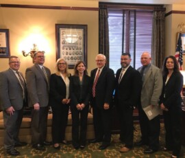 May 22, 2018 - Senator Yaw hosts Gerald McLaughlin, Superintendent of Loyalsock School District; Craig Skaluba, Superintendent of Muncy School District; Patricia Cross, Superintendent of Sullivan County School District; Christina Steinbacher-Reed, Executive Director IU 17; Pedro Rivera, Pennsylvania Secretary of Education; Tim Bowers, Superintendent of Williamsport School District and Daphne Bowers, Superintendent of Montgomery Area School District in his Harrisburg Office to discuss education funding. 05/22/18