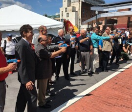 August 26, 2016 - Senator Yaw participated in the official dedication and grand opening celebration of Trade & Transit Centre II and Mid-Town Landing in Williamsport. 08/26/16
