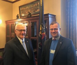 April 17, 2018 - Senator Yaw met with Ronald A. Frick, President, Lycoming County United Way (Serving Lycoming, Sullivan and Tioga Counties) in Harrisburg. #UWAdvocate 04/17/18