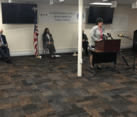 May 11 , 2020 - Senator Yaw joins Susquehanna County officials in asking Governor Tom Wolf to be more transparent and open the county for area businesses and residents.  (Photo by WBRE Reporter Cody Butler) 05/11/20