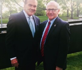 May 9, 2018 - Sen. Gene Yaw joins former Pennsylvania Governor and Homeland Security Secretary Tom Ridge prior to his Keynote Address at the Wall That Heals in Harrisburg. 05/09/18