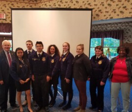 October 14, 2016 - Senator Yaw welcomes FFA students from Williamsport High School to his annual ‘Breakfast Meeting on Agriculture.” 10/14/16