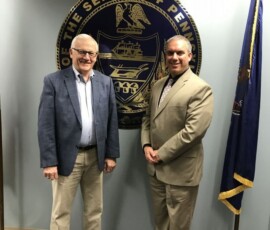 April 19, 2018 - Sen. Yaw sat down with Wyalusing School District's new Superintendent Dr. Jason Bottiglieri today in Williamsport. 04/19/18