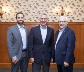 September 27,  2019  - Senator Yaw welcomes state Rep. David Rowe (left) and PA Secretary of Agriculture Russell Redding to his 2019 “Breakfast Meeting on Agriculture” in Lewisburg. 09/27/19