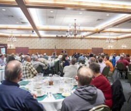 September 27,  2019  - Senator Yaw welcomes guests to his 2019 “Breakfast Meeting on Agriculture” in Lewisburg. 09/27/19