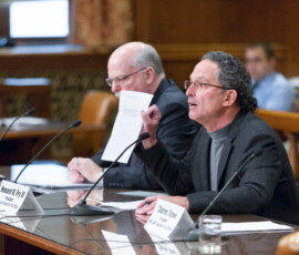 March 3, 2015 - The state Senate Environmental Resources and Energy Committee, chaired by Sen. Gene Yaw (R-23), and the Senate Local Government Committee, chaired by Sen. Scott Hutchinson (R-21) held a joint public hearing to discuss the positive benefits of Act 13 Impact Fee dollars on Pennsylvania communities. 03/03/15