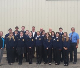 September 23, 2015 - Sen. Yaw welcomed FFA students, Faculty, Dairy and Fair Royalty to his Agriculture Breakfast in Bradford County. 09/23/15