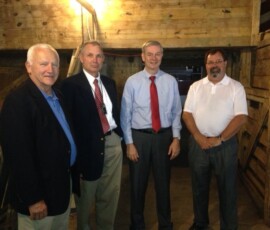 July 10, 2014 - Senator Yaw and other officials attended the official kick-off for the fundraising drive of the Troy Sale Barn in Troy Borough, Bradford County. 07/10/14
