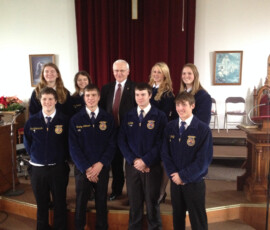 December 16, 2014 - Sen. Yaw had the opportunity to address FFA (Future Farmers of America) students from across Bradford County during the “FFA Leadership Conference” held at the First Christian Church in Alba Borough. The FFA organization continues to make a positive difference in the lives of students across Pennsylvania. 12/16/14